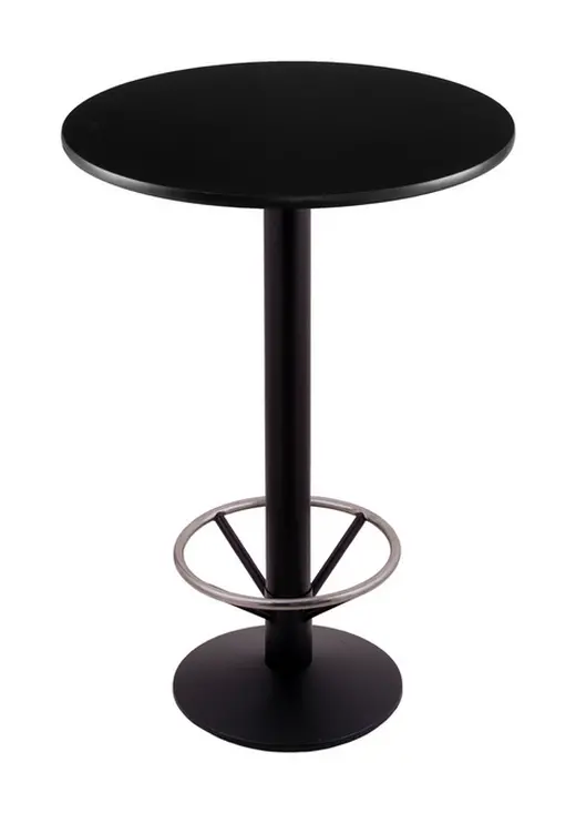 42 214 Black Table with 24 Diameter Top and Foot Ring