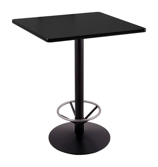 42 214 Black Table  30 x 30 Square Top and Foot Ring