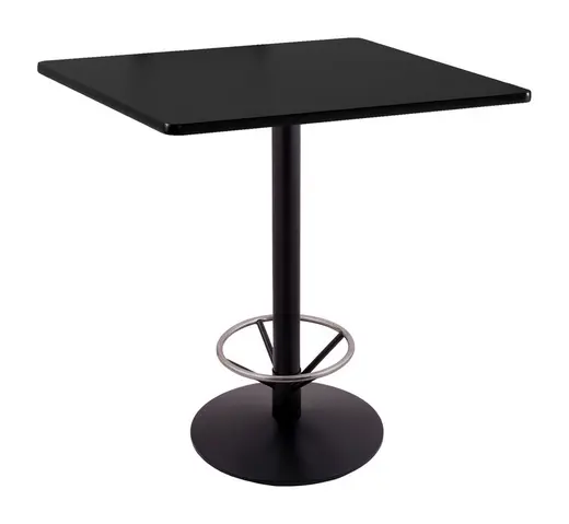 42 214 Black Table  36 x 36 Square Top and Foot Ring