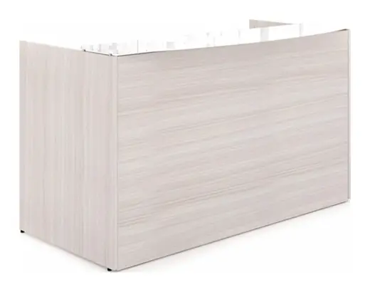 Reception Desk Shell with Floated White Glass Transaction Counter