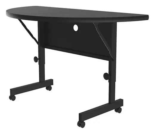 Deluxe High Pressure Top Flip Top Table, Half Round - 48 x 24 x 31