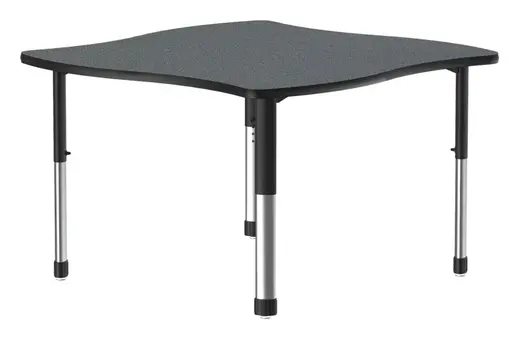 Deluxe High Pressure Swerve Collaborative Desk - 42W x 42D x 25/35H