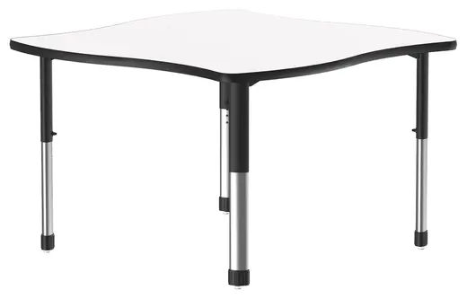 Markerboard-Dry Erase Swerve High Pressure Collaborative Desk - 42W x 42D x 25/35H