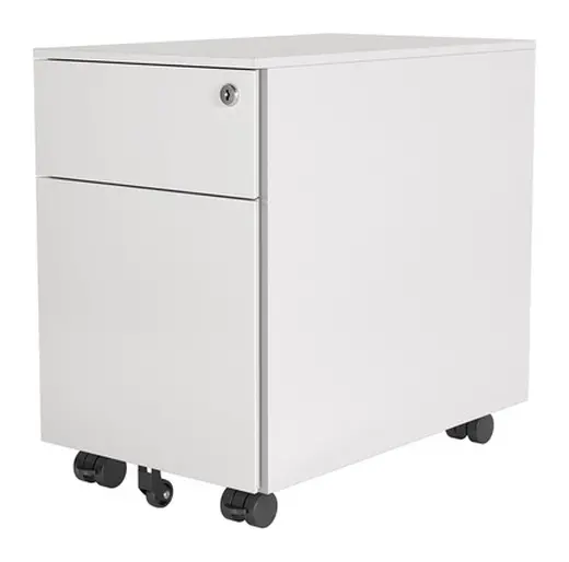 Slim Mobile Pedestal Drawers - White