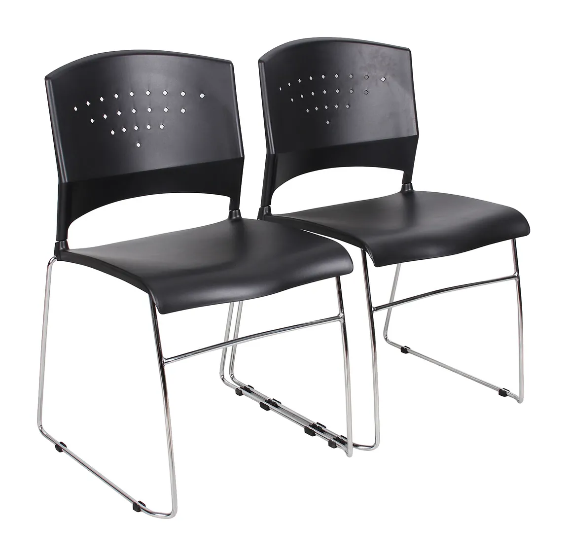 Black Plastic Stacking Chair