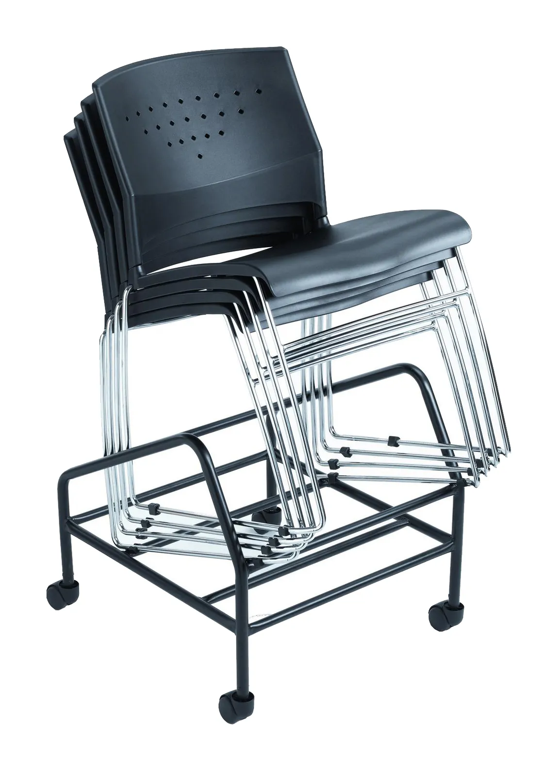 Black Plastic Stacking Chair