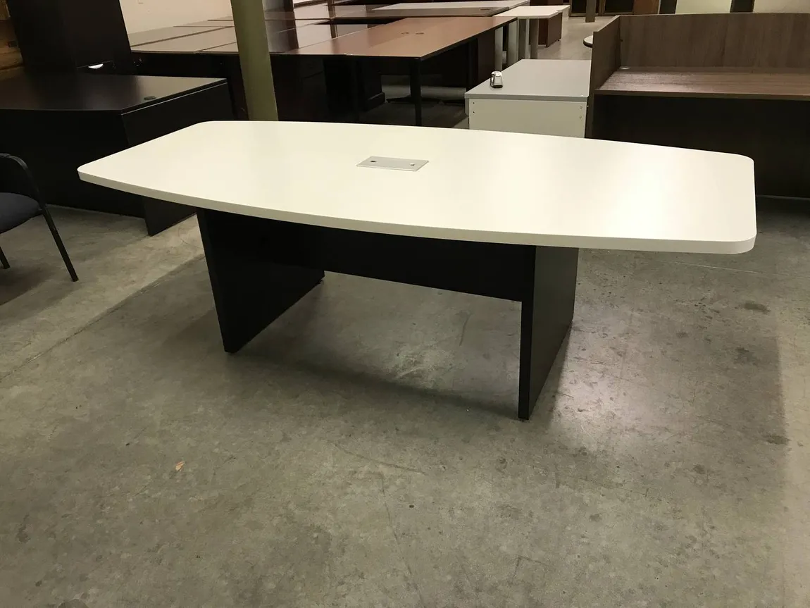 8 Foot Boat Shaped Conference Table