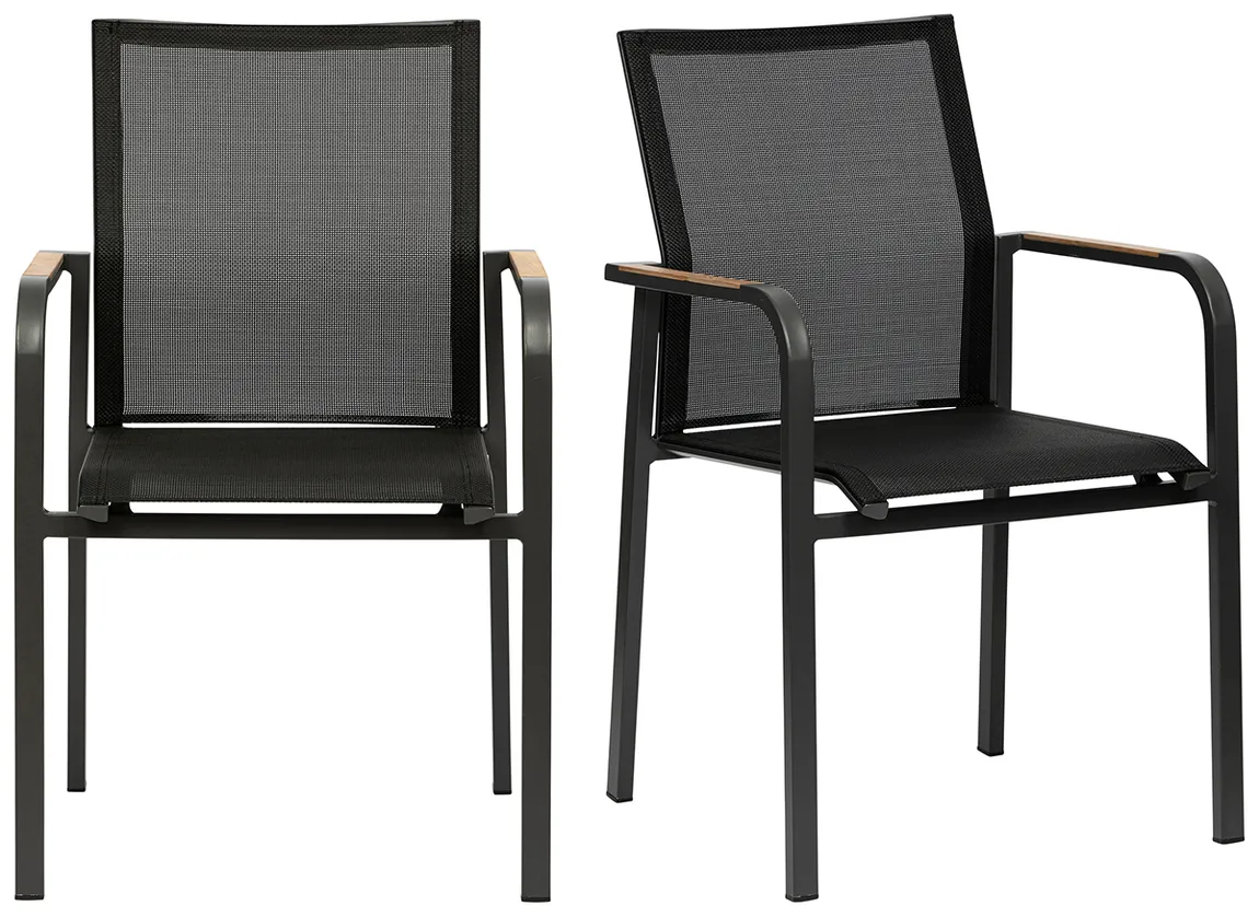 Modern Industrial Outdoor Armchair - Set of 2