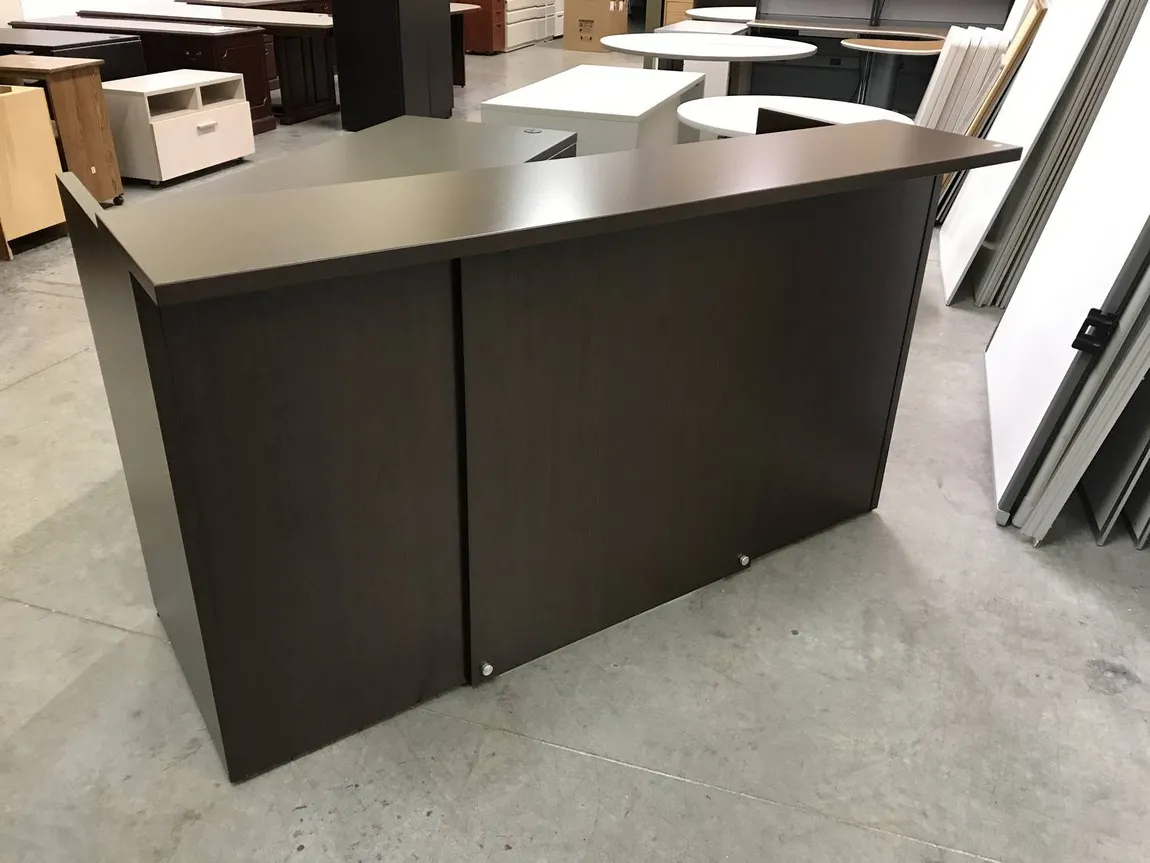 Dark Walnut Modern National Receptionist Desk