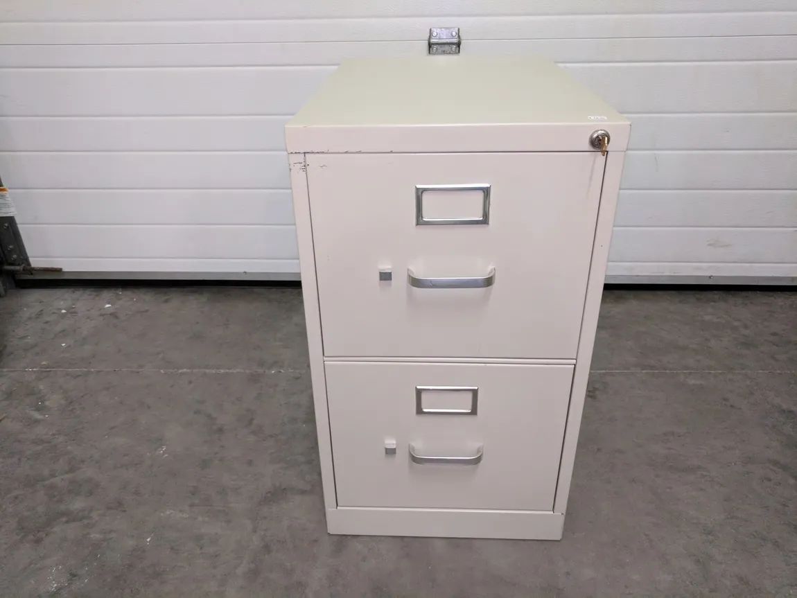Small Putty HON 2 Drawer File Cabinet