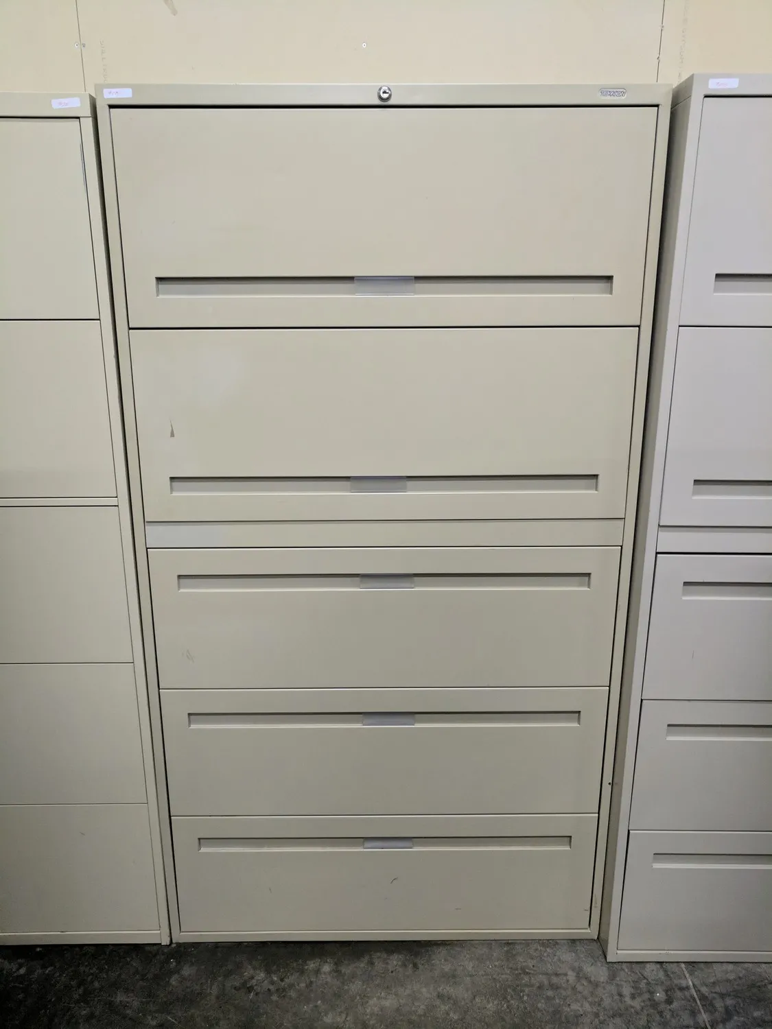 Teknion 5 Drawer Tan Lateral File Cabinet â€“ 36 Inch Wide