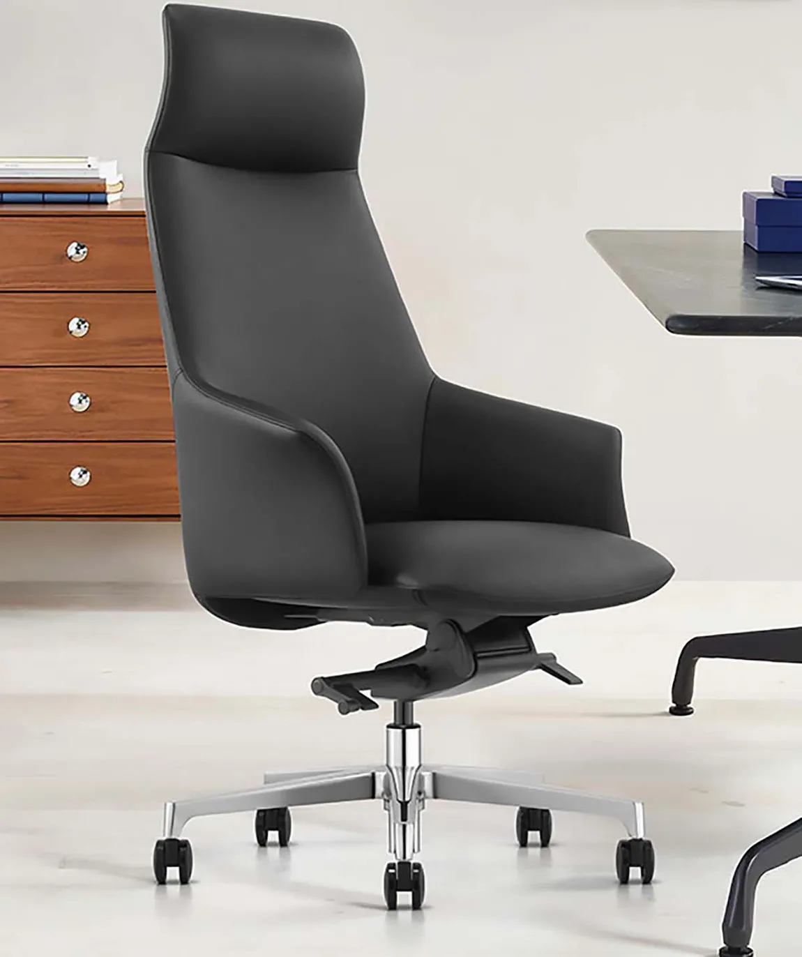 Flared Leather Highback Executive Chair