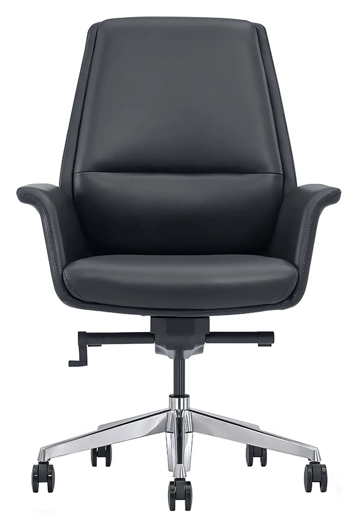 Flared Leather Midback Office Chair 