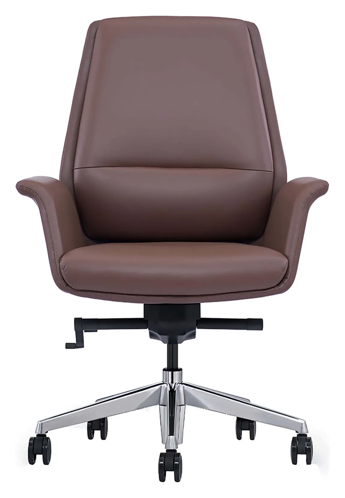 Flared Leather Midback Office Chair 