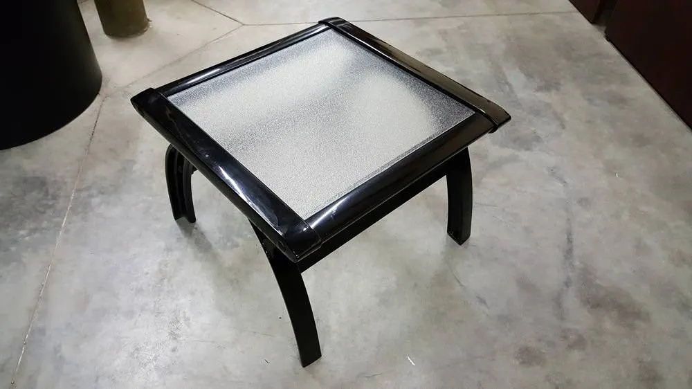 Black Glass Side Table