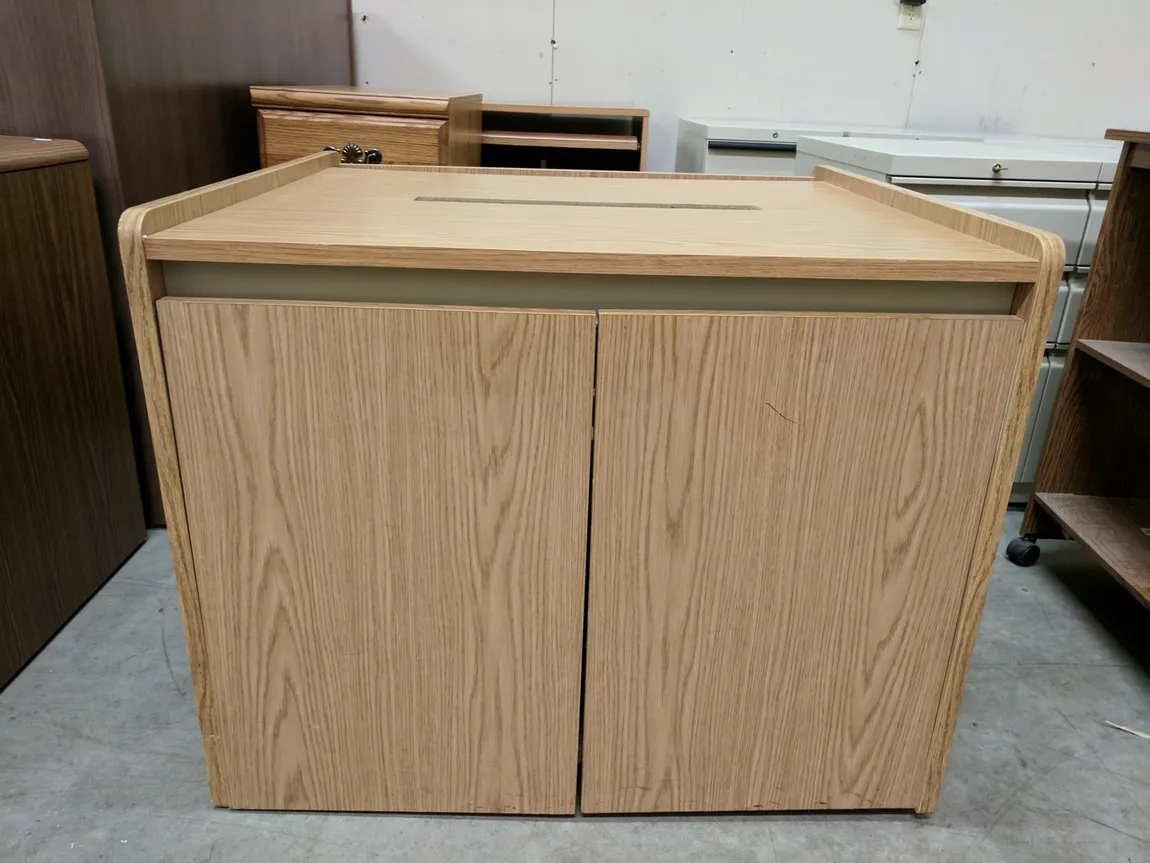Oak Laminate Two Door Storage Cabinet