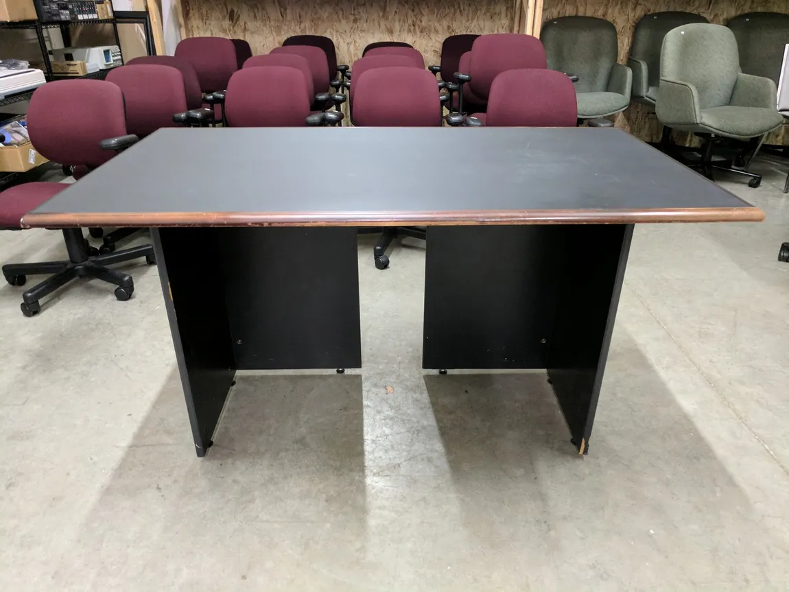 Black Desk With Mahogany Border