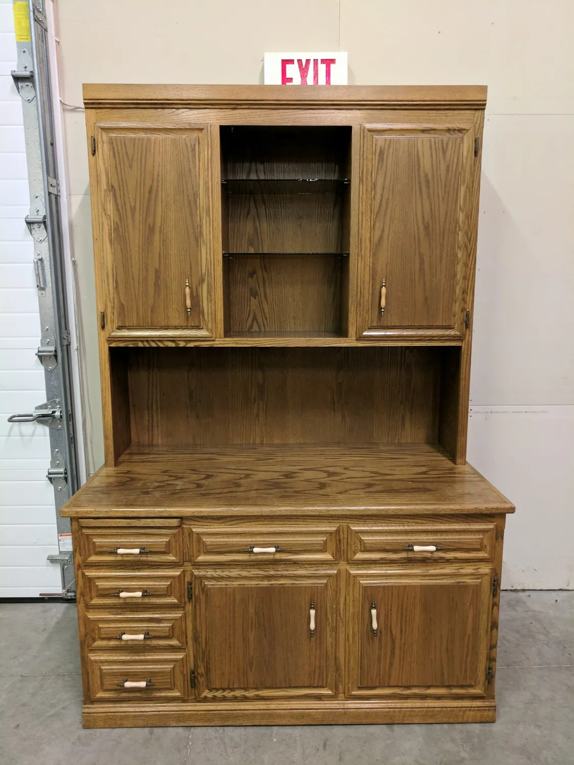 Credenza Storage Cabinet With Hutch