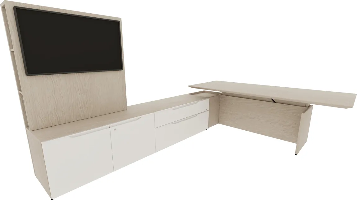 Height Adjustable L Shaped Desk
