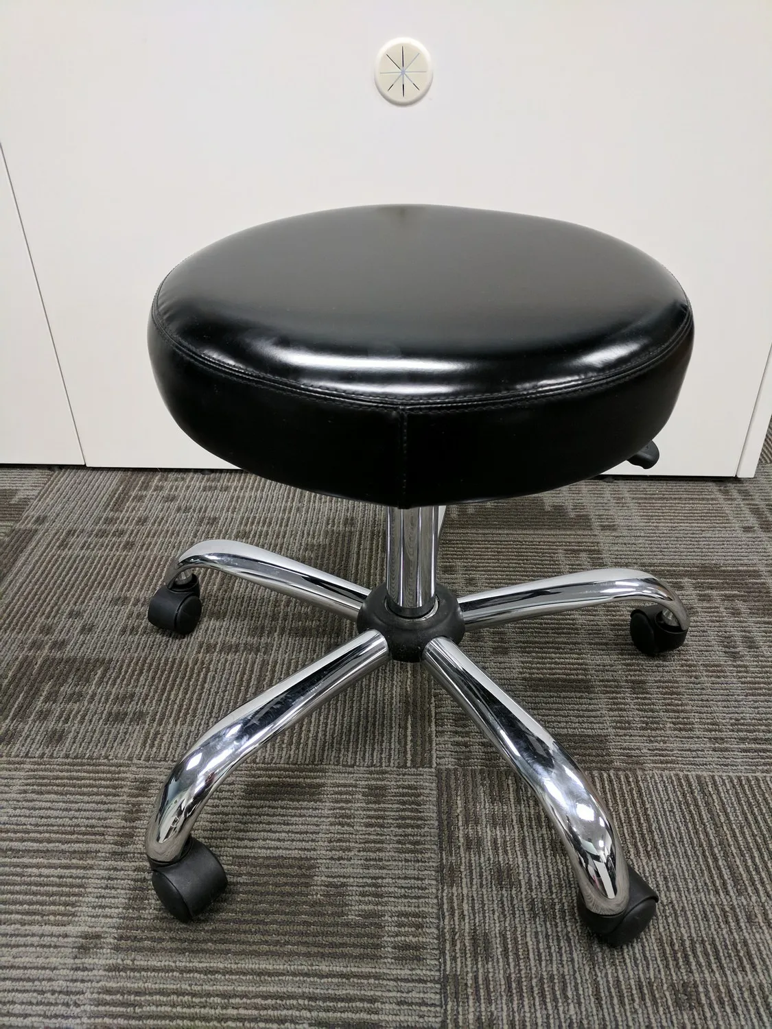 Fabrique Par Rolling Black Vinyl Stool