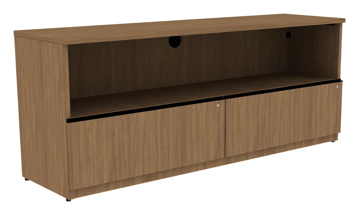 Credenza with Drawers and Open Storage