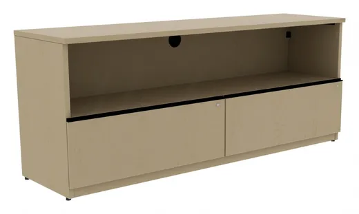 Credenza with Drawers and Open Storage