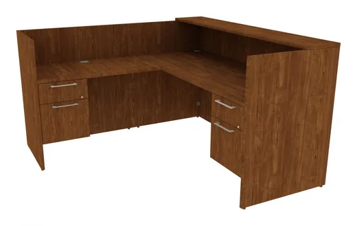 L Shaped Reception Desk with Drawers