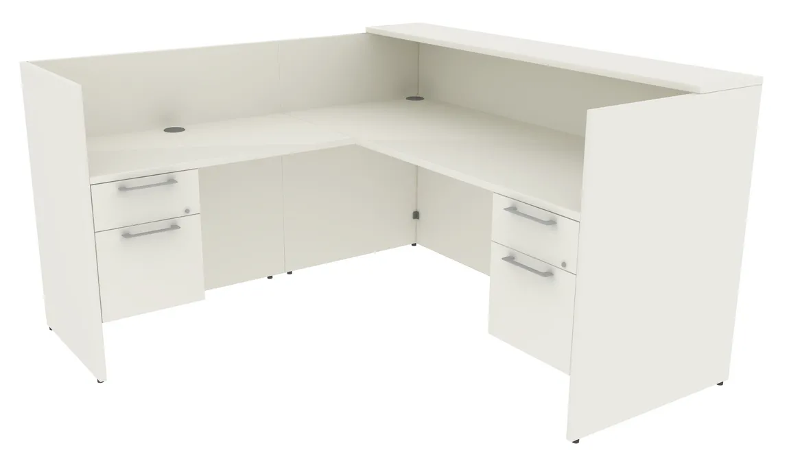 L Shaped Reception Desk with Drawers