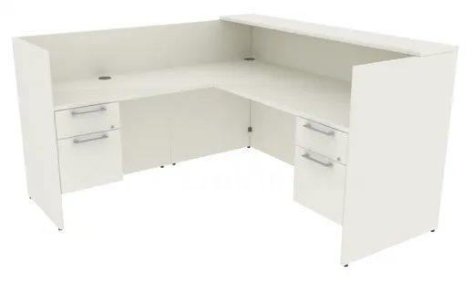 L Shaped Reception Desk with Drawers