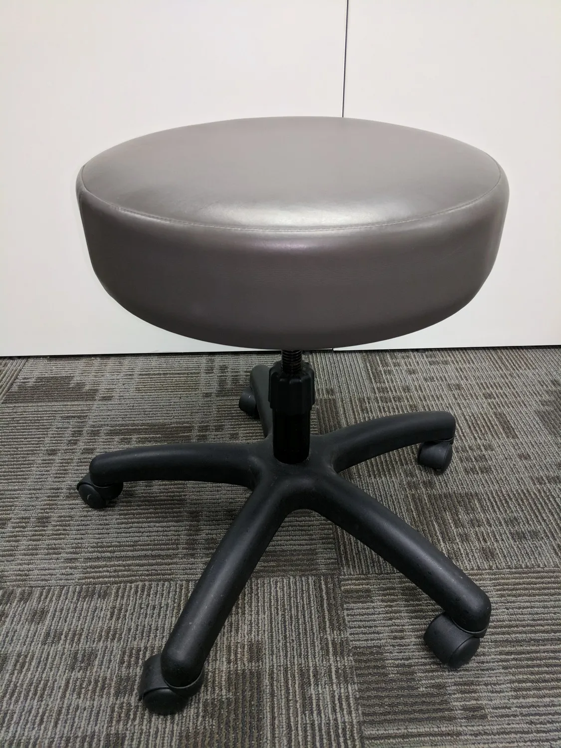Clinton Industries Rolling Gray Vinyl Stool 