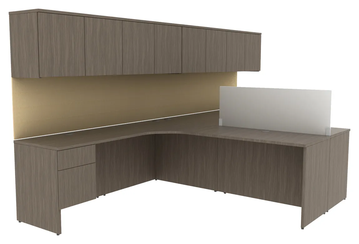 Two Person Desk with Storage