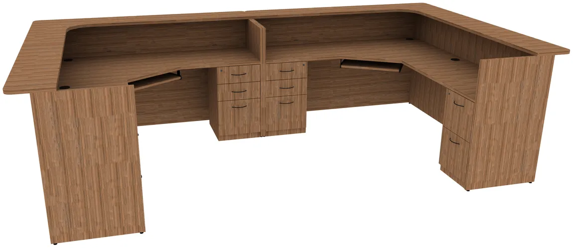 small 2 person reception desk with drawers 12