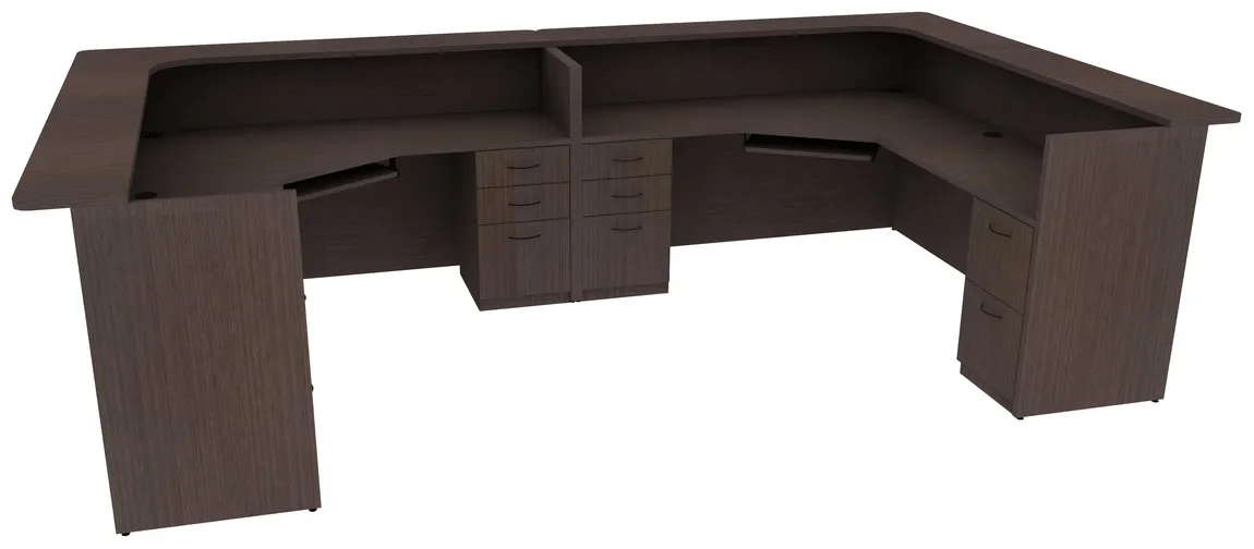 2 Person Reception Desk with Drawers