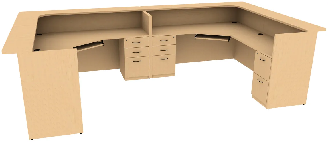 small 2 person reception desk with drawers 6