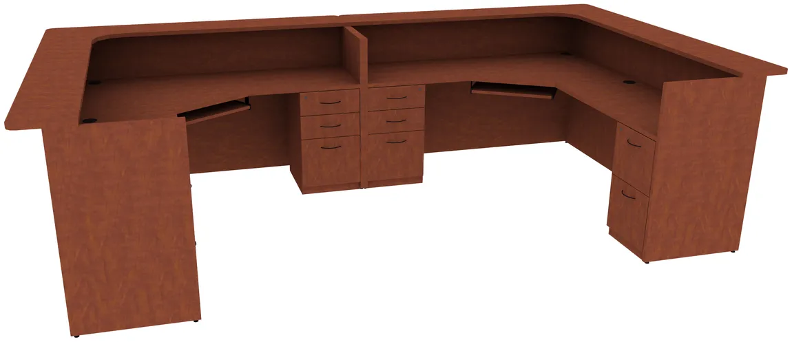 small 2 person reception desk with drawers 11