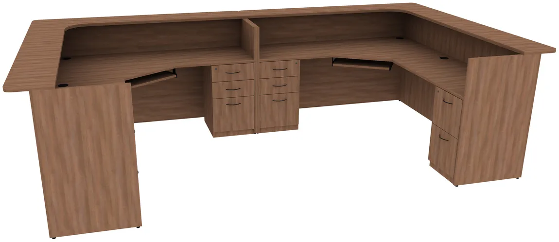 2 Person Reception Desk with Drawers
