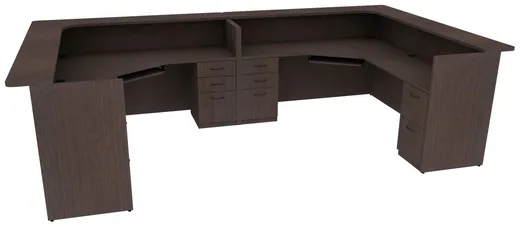 2 Person Reception Desk with Drawers