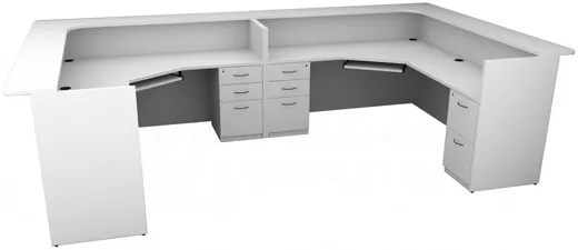 small 2 person reception desk with drawers 11