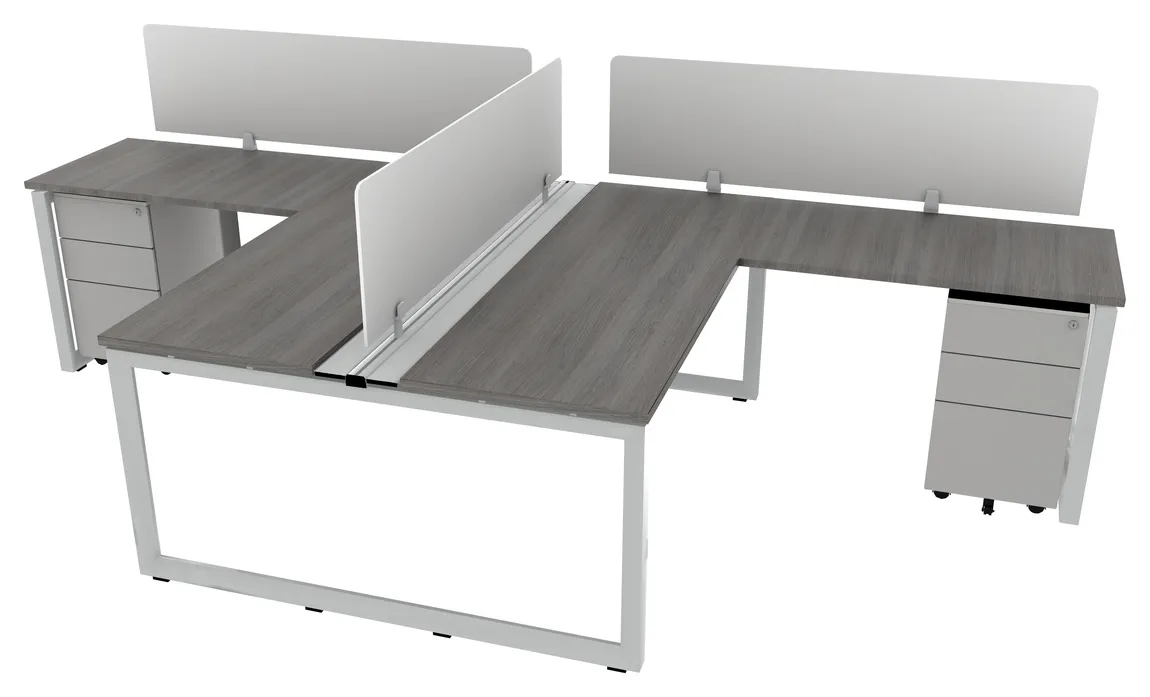 small 2 person workstation with privacy panels 5