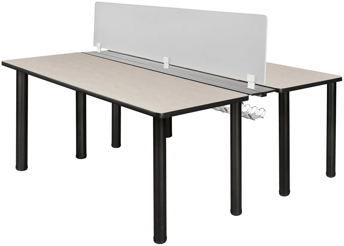 small 2 person workstation with privacy panels 2