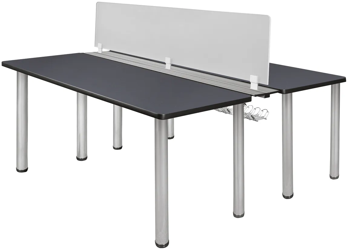 2 Person Workstation with Privacy Panels