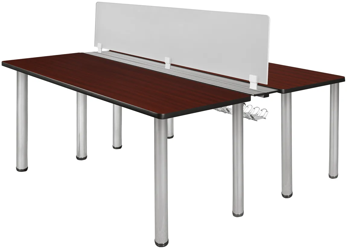 2 Person Workstation with Privacy Panels