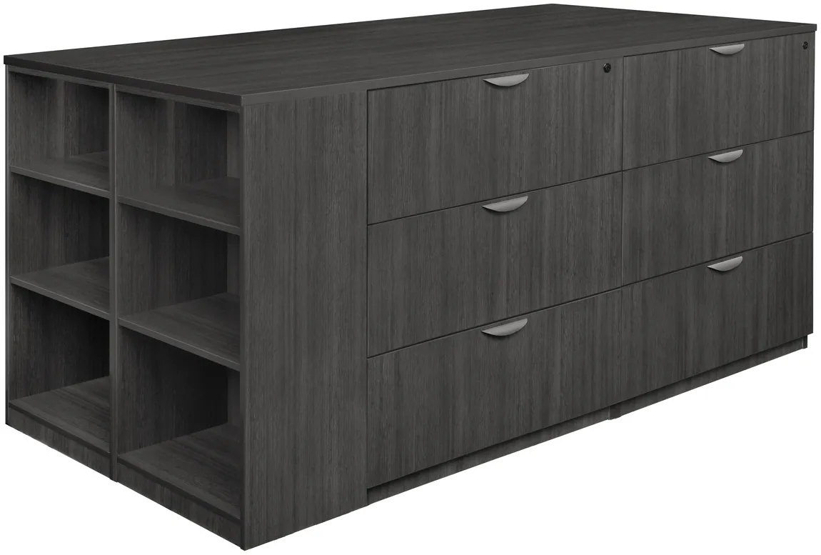 Lateral File Quad with Bookcase