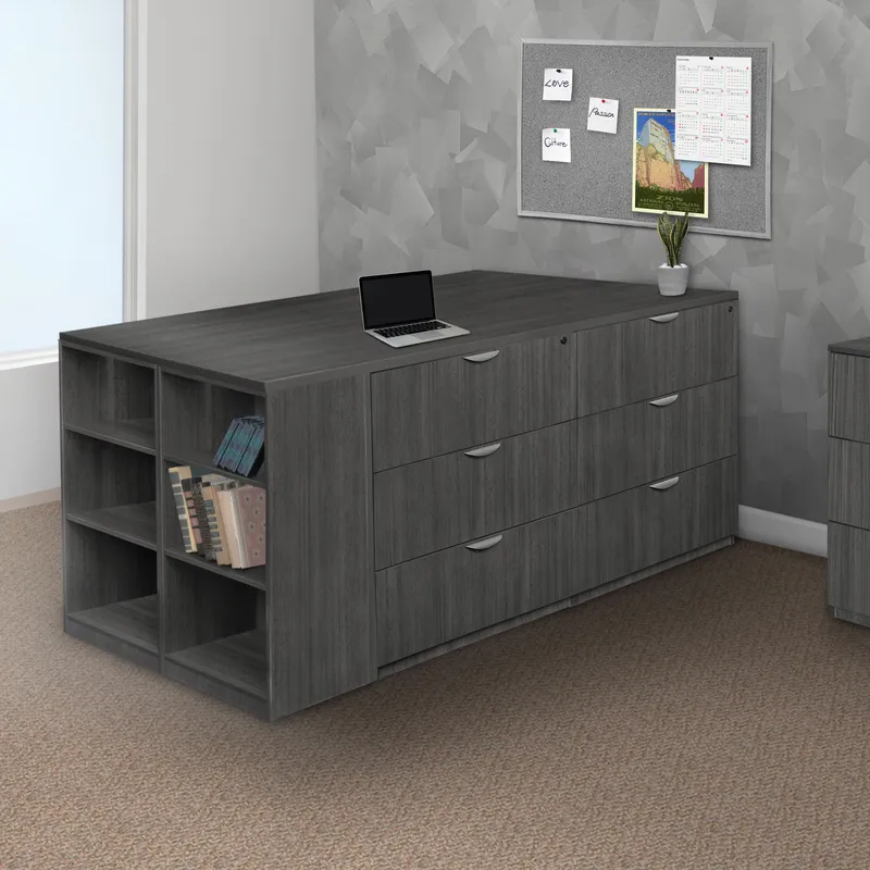 small lateral file quad with bookcase 3