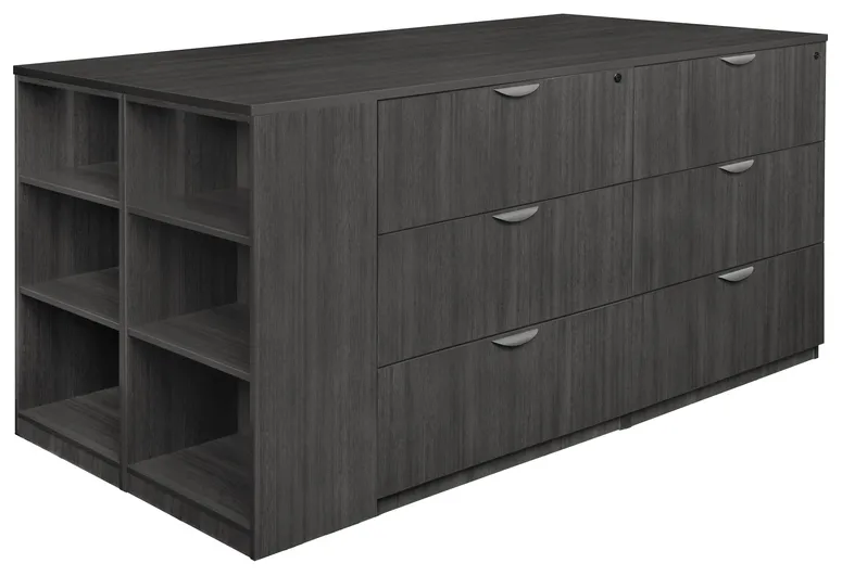 small 3 lateral file with storage and bookcase 2