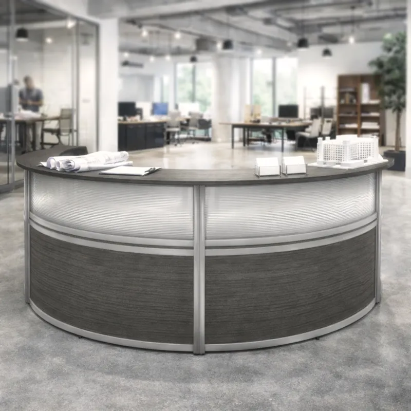 4 Person Curved Reception Desk