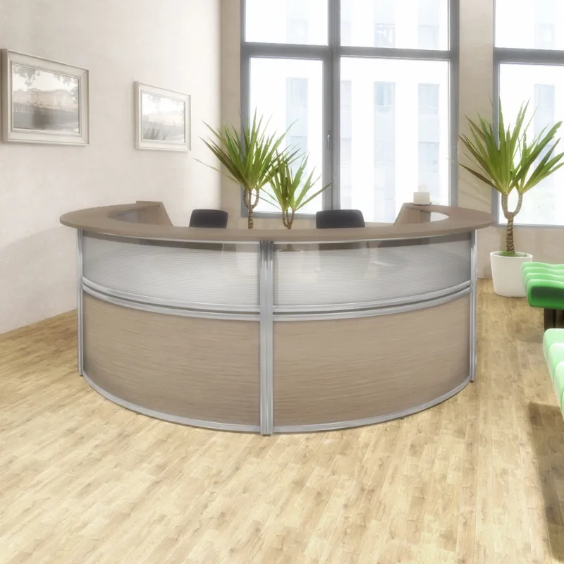 4 Person Curved Reception Desk