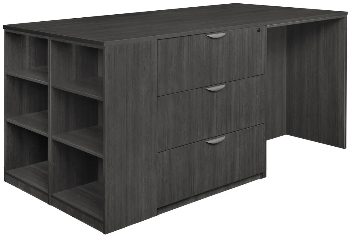 3 Person Standing Desk with Lateral Drawers