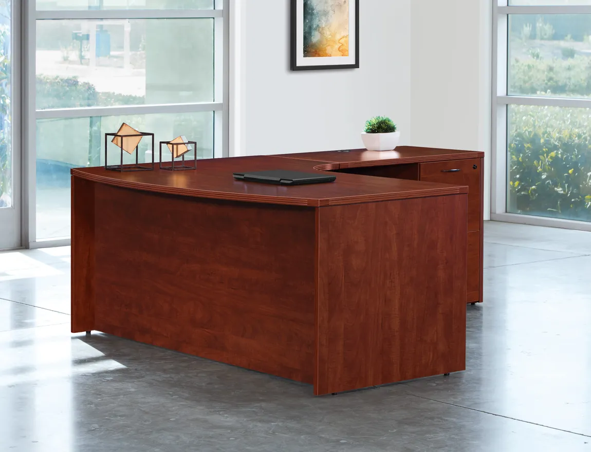Bow Front L Shaped Desk