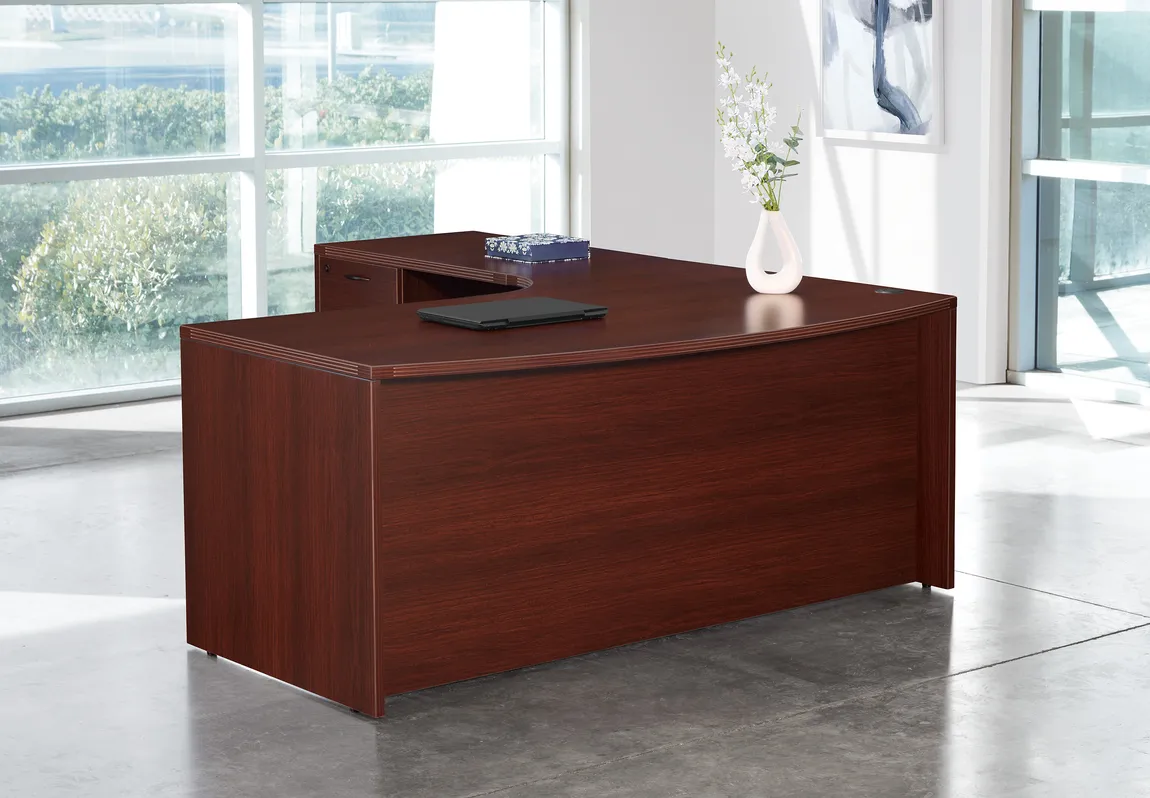 Bow Front L Shaped Desk